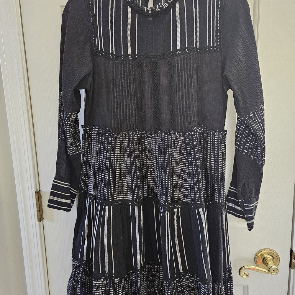 Zara Black and White Striped Dress